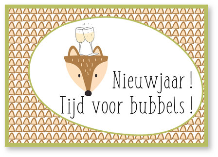 Kerstkaart Bubbel Nieuwjaar ! Tijd voor bubbels !