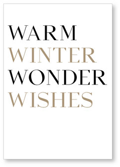Kerstkaart Hohoho  Warm winter wonder wishes