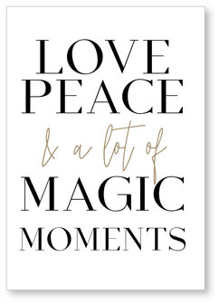 Kerstkaart Hohoho  Love peace and a lot of magic moments