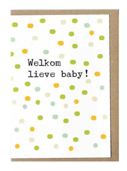 Wenskaart Wood Welkom lieve baby !