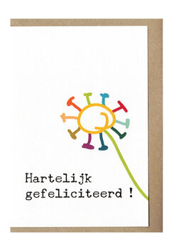 Wenskaart Wood Hartelijk gefeliciteerd !