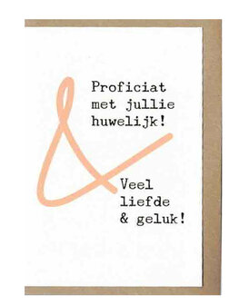 Wenskaart Wood Proficiat met jullie huwelijk !