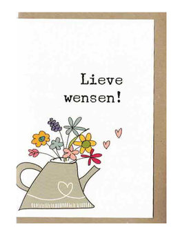 Wenskaart Wood  Lieve wensen !