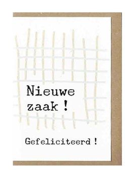 Wenskaart Wood Nieuwe zaak ! Gefeliciteerd ! 