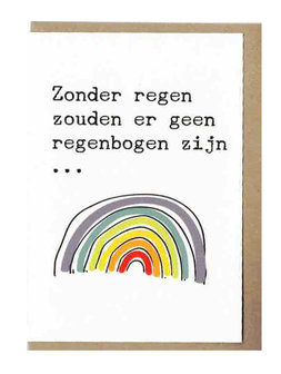 Wenskaart Wood Zonder regen zouden er geen regenbogen zijn ! 