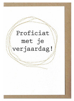 Wenskaart d&#039;Or Proficiat met je verjaardag !