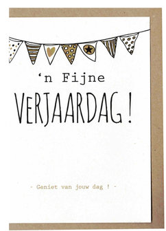 Wenskaart d&#039;Or &#039;n Fijne verjaardag !