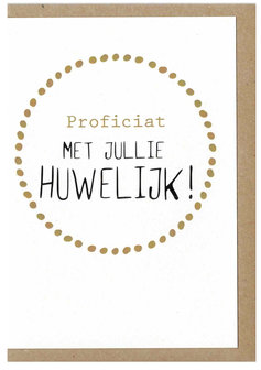 Wenskaart d&#039;Or Gefeliciteerd met jullie huwelijk !