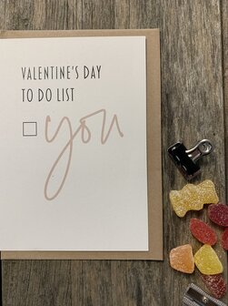 Love wenskaart Valentine&#039;s to do list