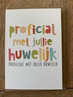 wenskaart voller Proficiat met jullie huwelijk !