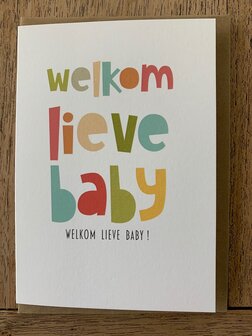 wenskaart voller Welkom lieve baby !