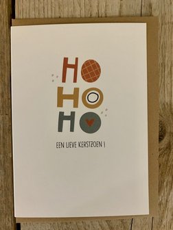 Kerstkaart Belle Ho Ho Ho een lieve kerstzoen