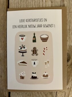 Kerstkaart Belle Lieve kerstgroetjes en een heerlijk nieuw jaar gewenst