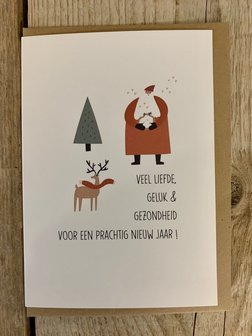 Kerstkaart Belle Veel liefde, geluk en een gezondheid voor een prachtig nieuw jaar