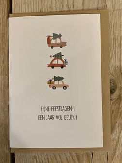 Kerstkaart Belle Fijne feestdagen ! Een jaar vol geluk !