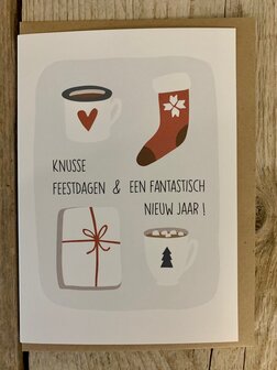 Kerstkaart Belle Knusse Feestdagen en een prachtig nieuw jaar !