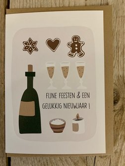 Kerstkaart Belle Fijne feesten &amp; een gelukkig nieuwjaar !