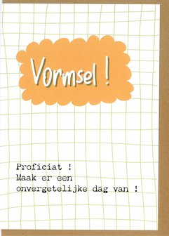 Communiekaart Occa vormsel oranje wolk