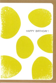 Wenskaart Acumi Happy Birthday geel