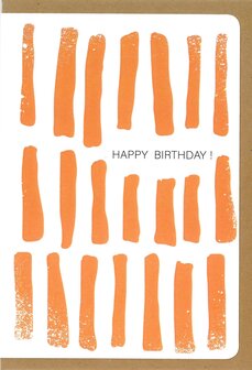 Wenskaart Acumi Happy Birthday oranje