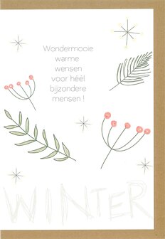 Kerstkaart Paint Wondermooie warme wensen