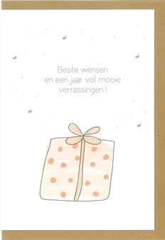 Kerstkaart Paint Beste wensen en een jaar vol mooie verrassingen