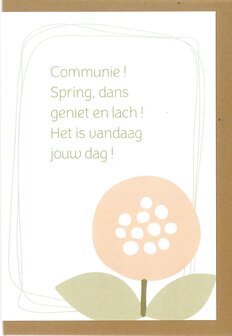 Communiekaart Fini Communie ! Spring, dans, geniet