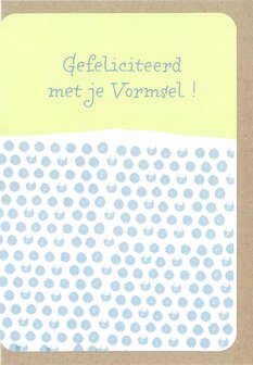 Communiekaart Fun Vormsel blauwe stipjes