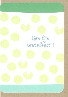 Communiekaart Fun Lentefeest groene stipjes