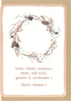 Kerstkaart Cozy Lach, feest, koester