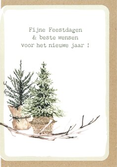 Kerstkaart Cozy Fijne feestdagen en beste wensen