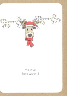 Kerstkaart Go Een lieve kerstzoen
