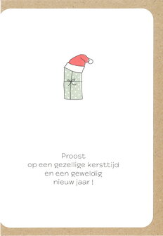 Kerstkaart Go Proost op een gezellige kersttijd en een geweldig nieuw jaar