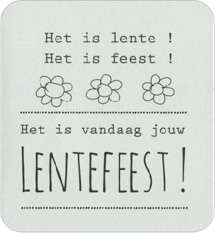 Wenskaart Prestige Communie Het is lente ! Het is feest ! 