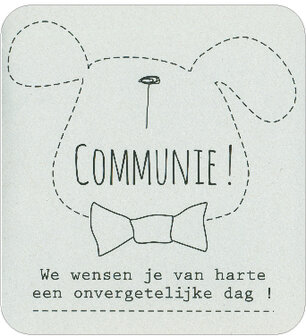 Wenskaart Prestige Communie Communie ! hondje