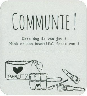 Wenskaart Prestige Communie Communie ! Maak er een beautiful feest van !