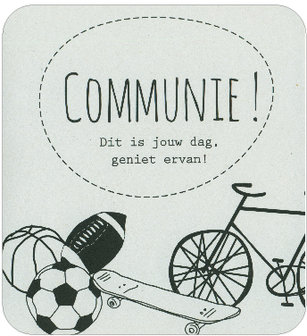 Wenskaart Prestige Communie Communie ! sport