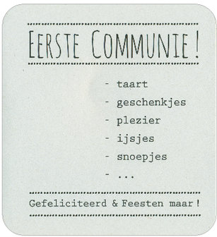 Wenskaart Prestige Communie Eerste Communie ! Gefeliciteerd &amp; feesten maar !