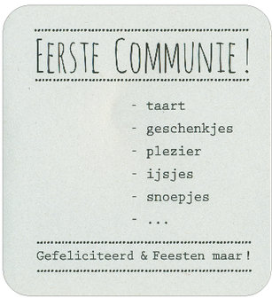 Wenskaart Prestige Communie Eerste Communie ! Gefeliciteerd &amp; feesten maar !