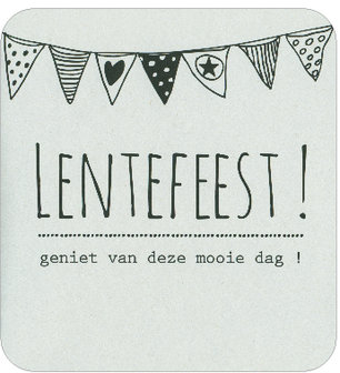 Wenskaart Prestige Communie Lentefeest  ! vlaggetjes