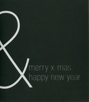 kerstkaart noir merry christmas &amp; happy new year