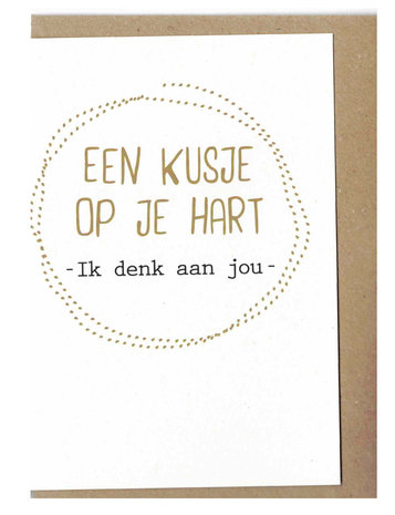 Wenskaart d'Or Kusje op je hart !