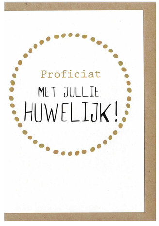 Wenskaart d'Or Gefeliciteerd met jullie huwelijk !